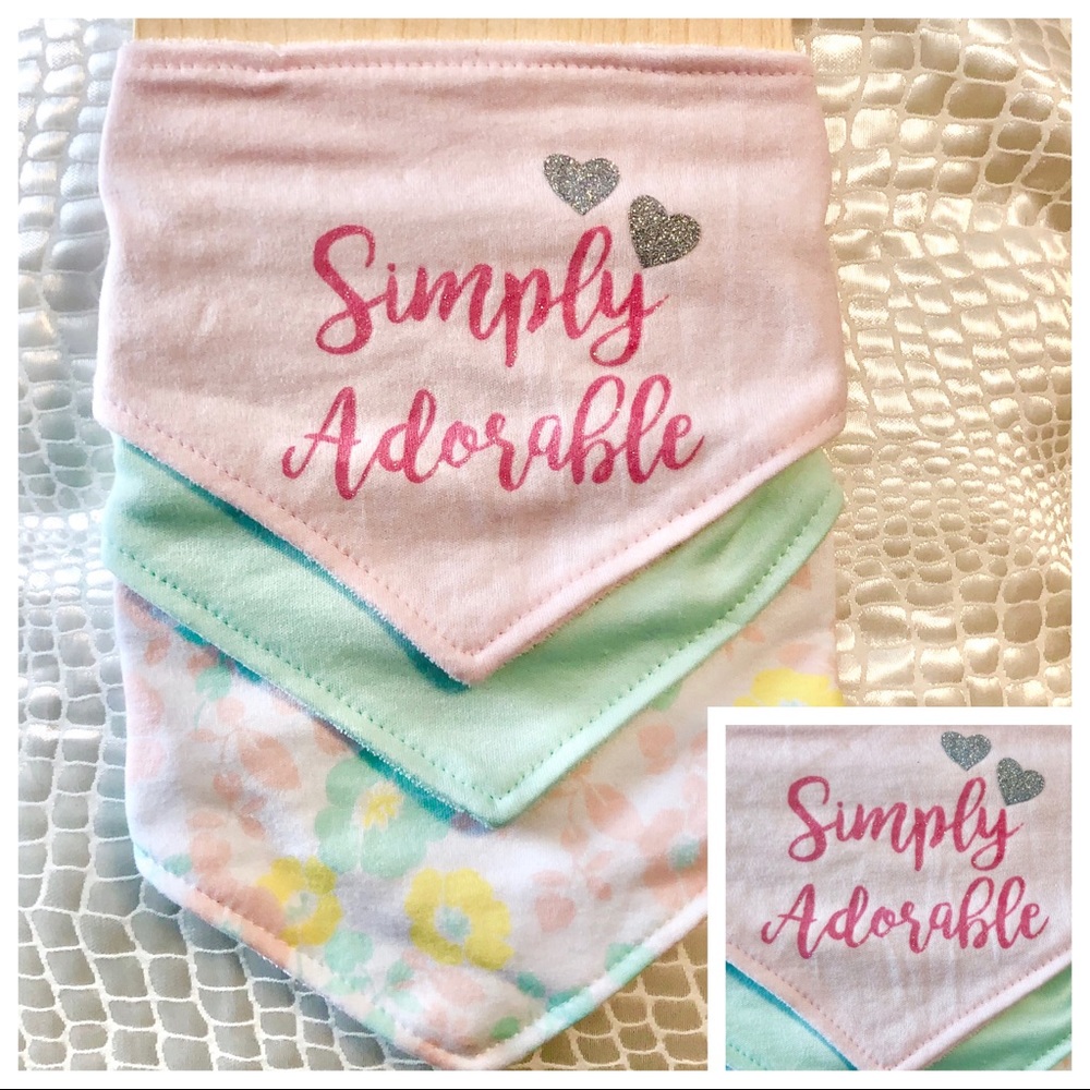 NWT 3-Pack SIMPLY ADORABLE Baby Bibs